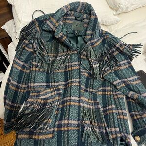 BlankNYC Plaid Fringe Women's Jacket